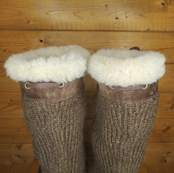 ❤️ UGG AUSTRALIA suede brown leather lace-up winter boots tie size 7 - Picture 5 of 7